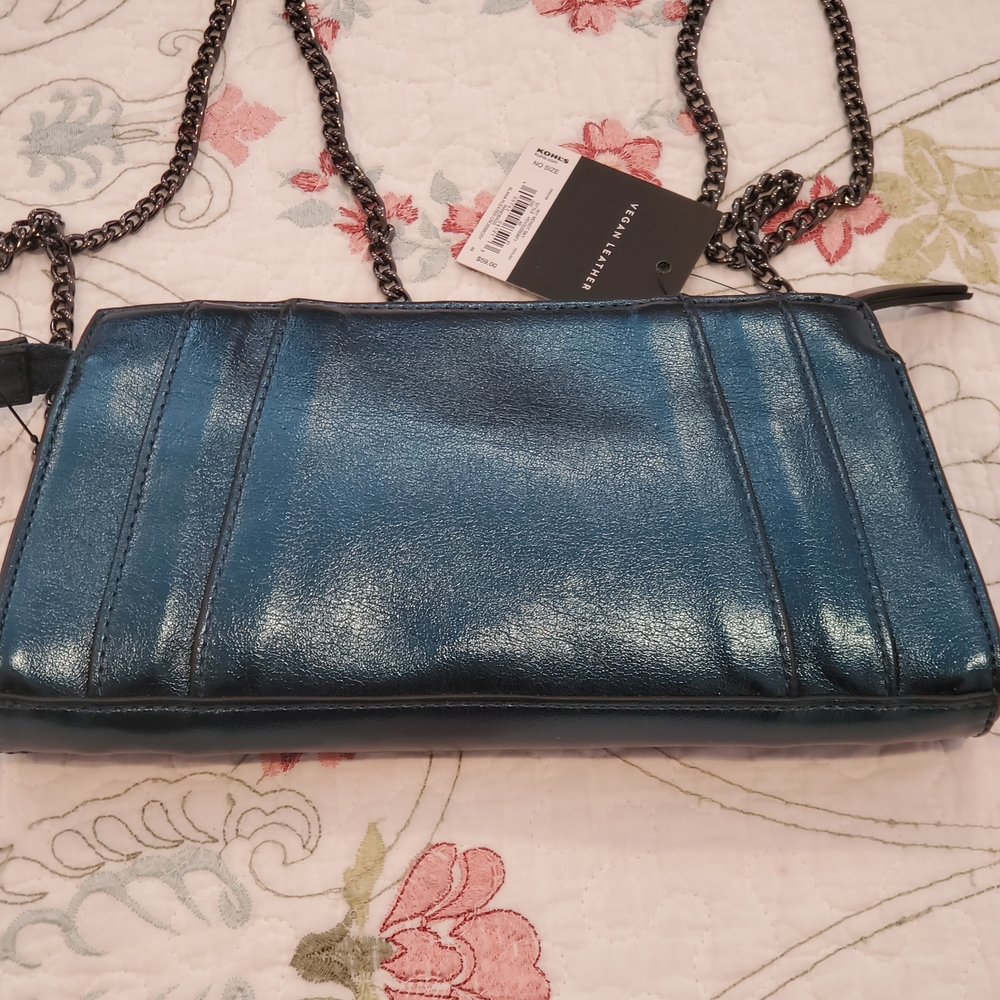 Vera Wang Metallic Blue Shoulder Bag